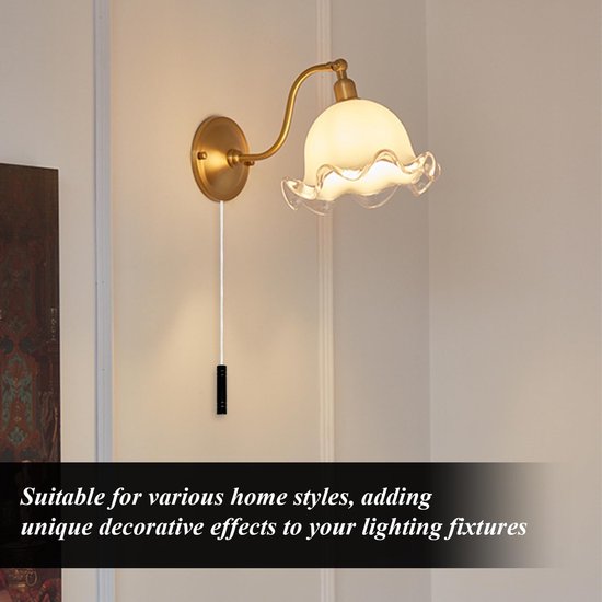 2 Stuks Retro Licht Touw, Trekkoord Voor Ventilatorlichten, Handvat Voor Plafondlichtschakelaar, Veilige En Praktische Accessoires. — afbeelding 4