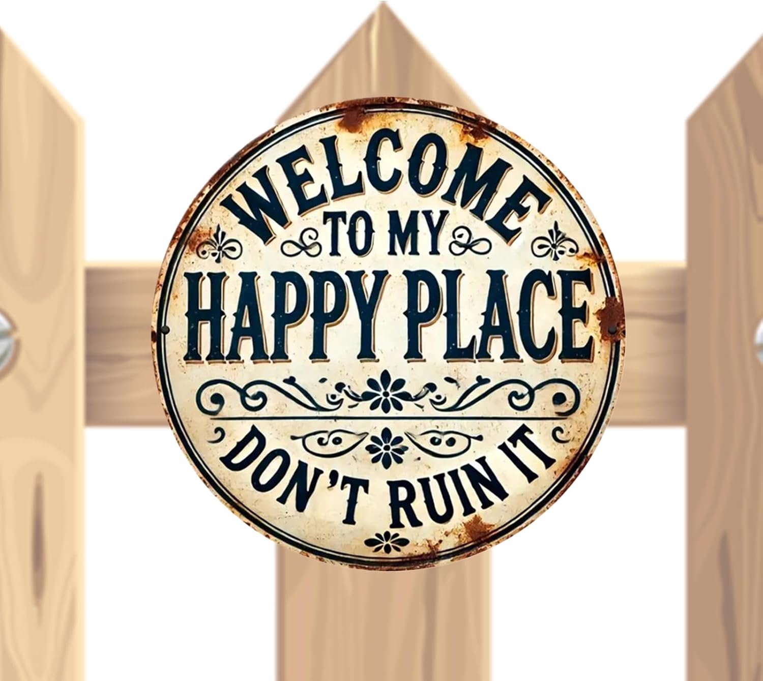 A Lugar Happy metalen bord, wanddecoratie voor buiten, welkomstbord, voor , binnenplaats, tuin, , huis, kantoor, keuken, café, bar