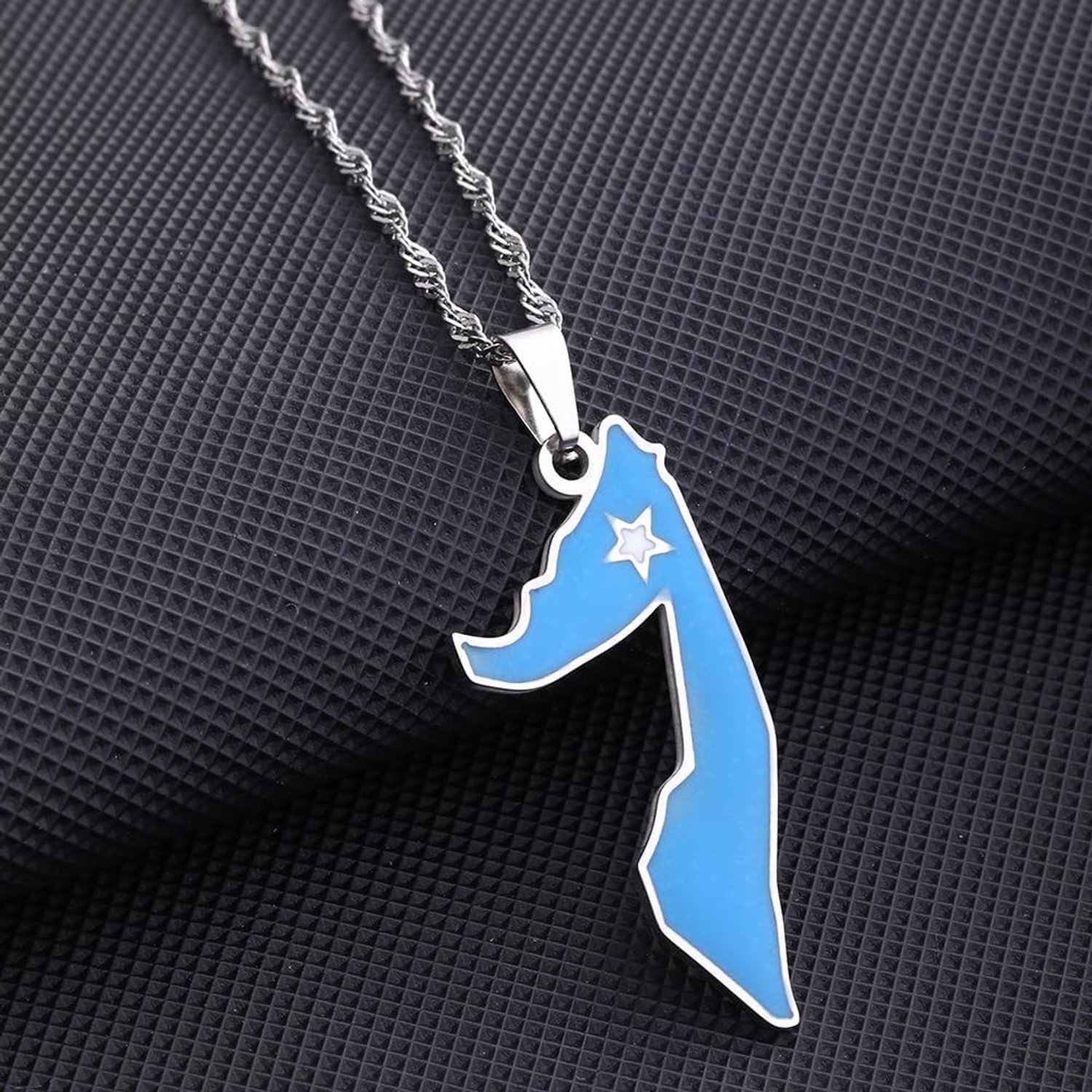 Somalische kaart en vlag ketting voor dames en heren, roestvrijstalen sieraad met pendant, unieke accessoires voor elke gelegenheid
