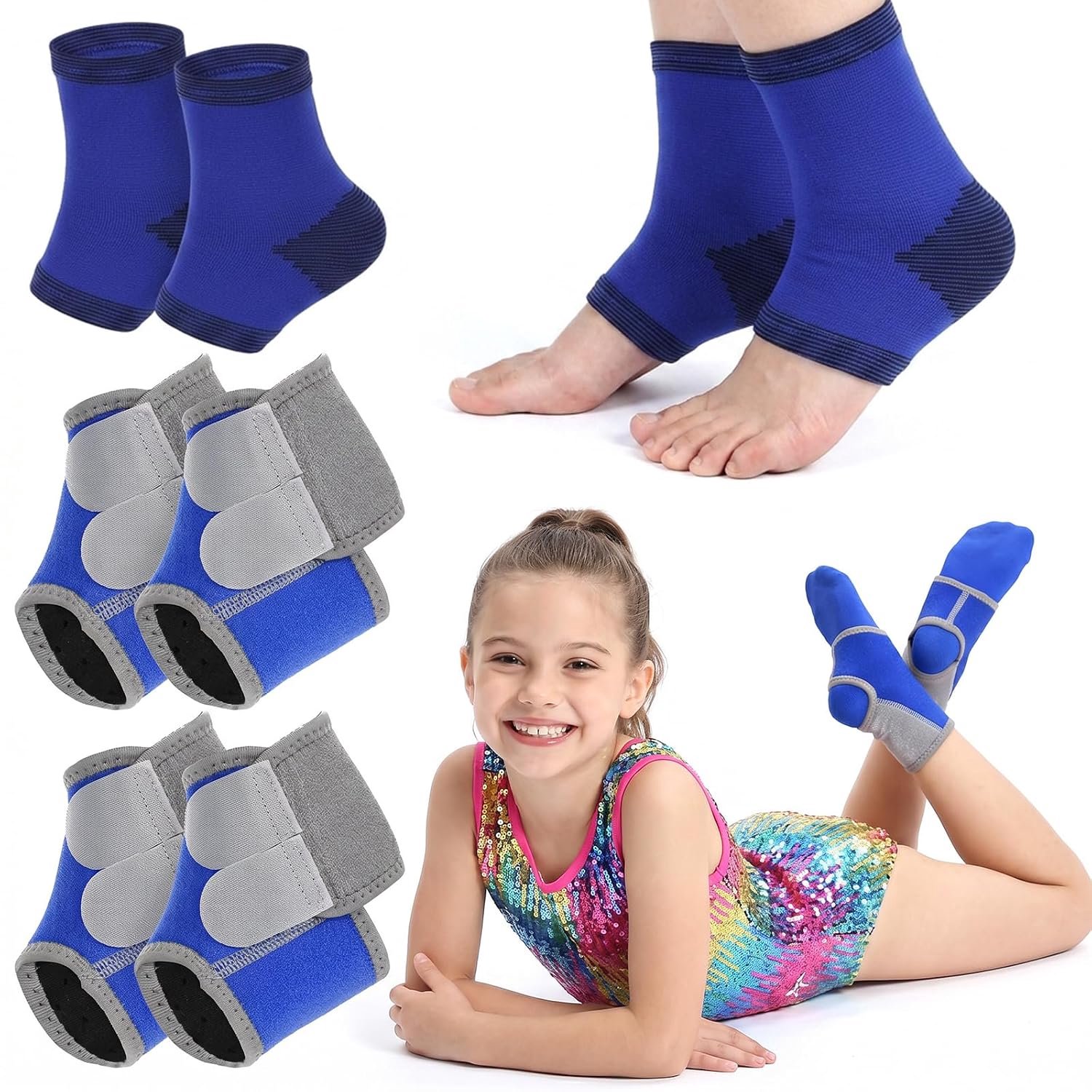 2 paar kinderenkelbandages, enkelbandage, 2 stijlen, maat S