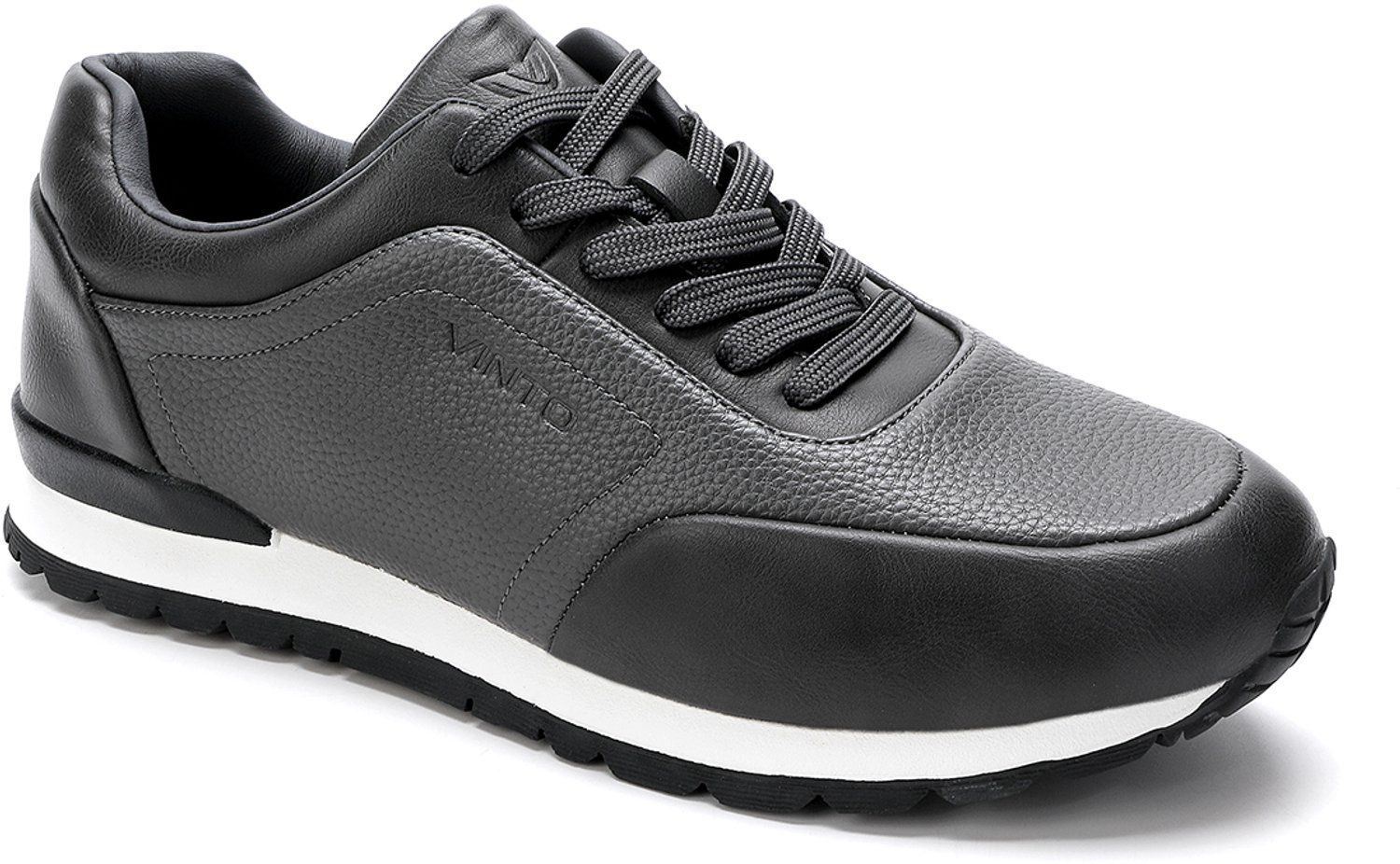 Vinto® Heren Schoenen - Lichtgewicht Sneakers - Nette Schoenen - Rubberen Zool - Met Veters - Grijs - Maat 44