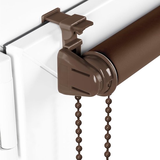 Sonello Verduisterend Rolgordijn Zonder Boren 120 x 130 cm Bruin — afbeelding 2
