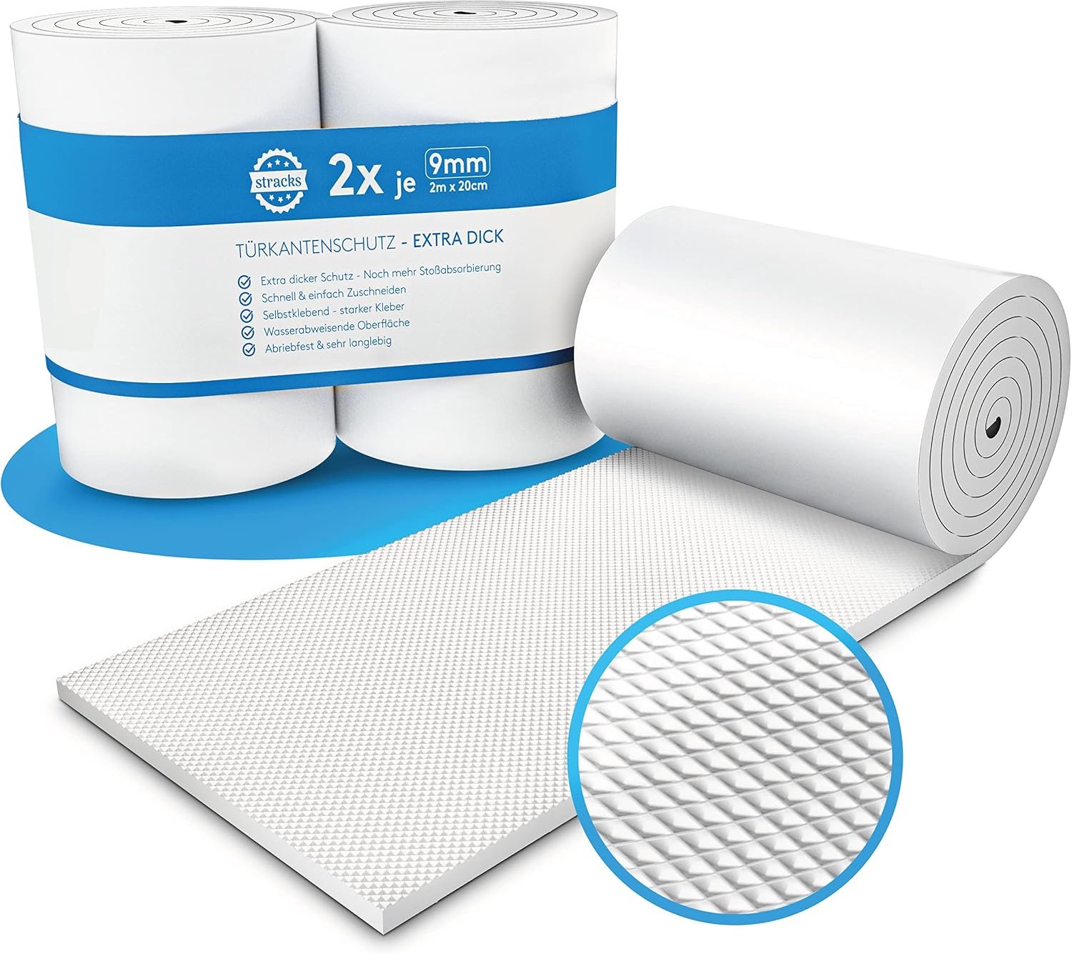 Garagewandbeschermers 2 x 2 m - 9 mm extra dik - zelfklevende deurprotectie - optimale bescherming voor auto - Luxento