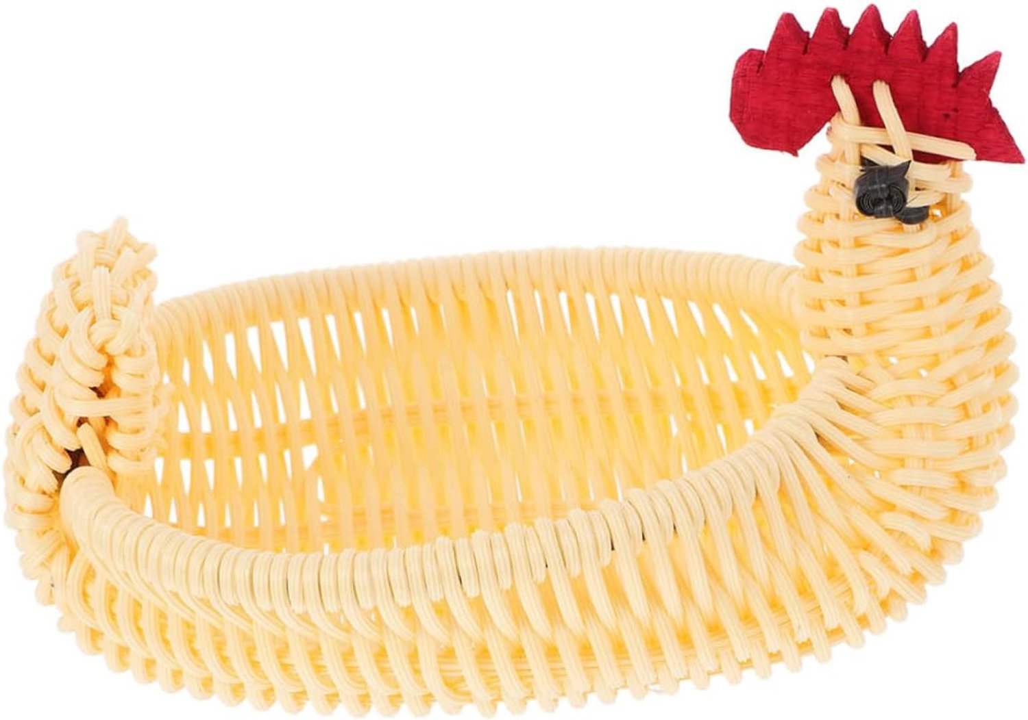 Happyyami Schattige Dierenkipmand Paasmand Gevlochten Fruitschaal Rotan Materiaal Thuisopslag