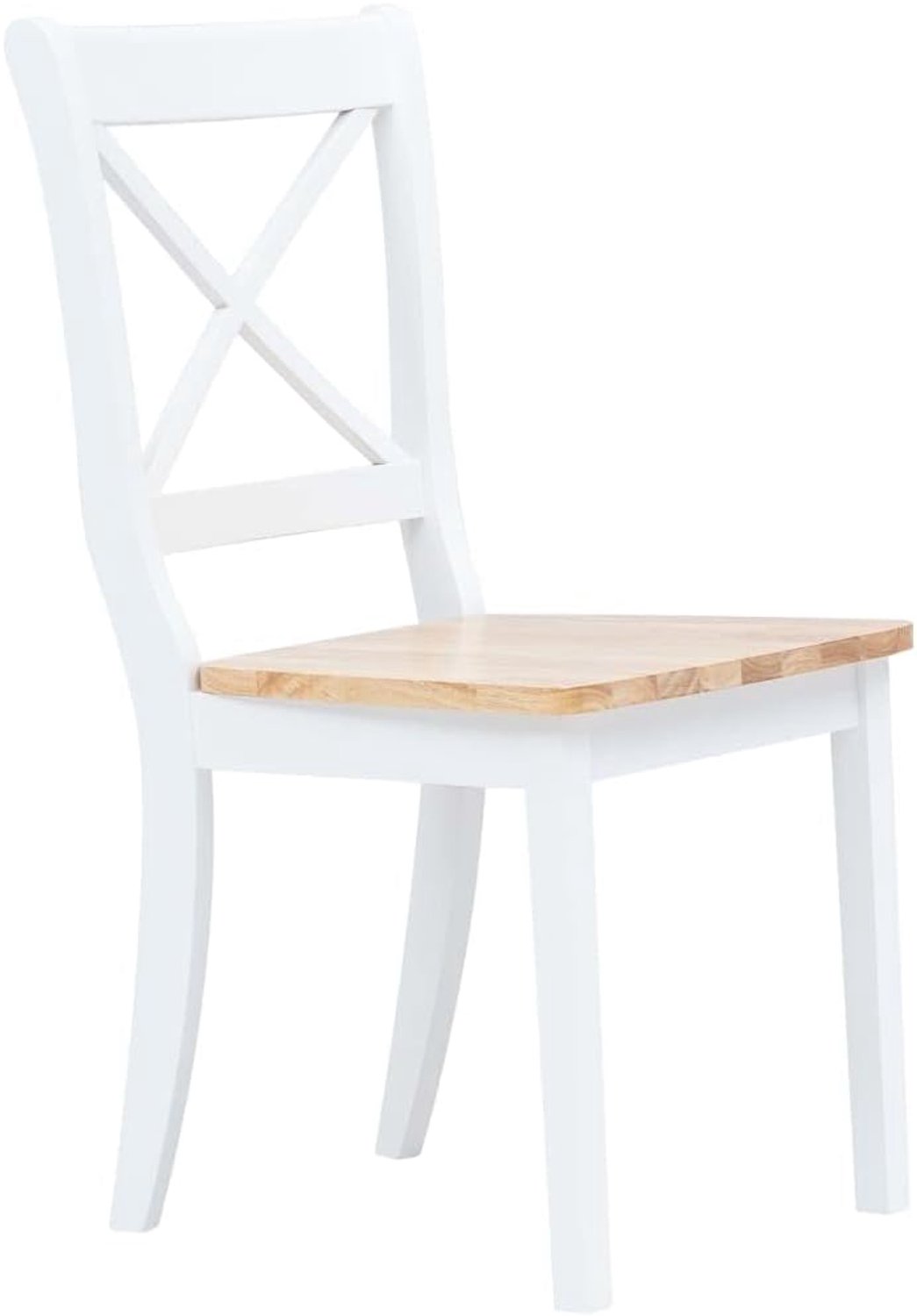 Stuk- en woonkamerstoelen, 2 stuks, wit, licht hout, massief hout, rubberboom voor eetkamer, woonkamer, lounge-ruimte
