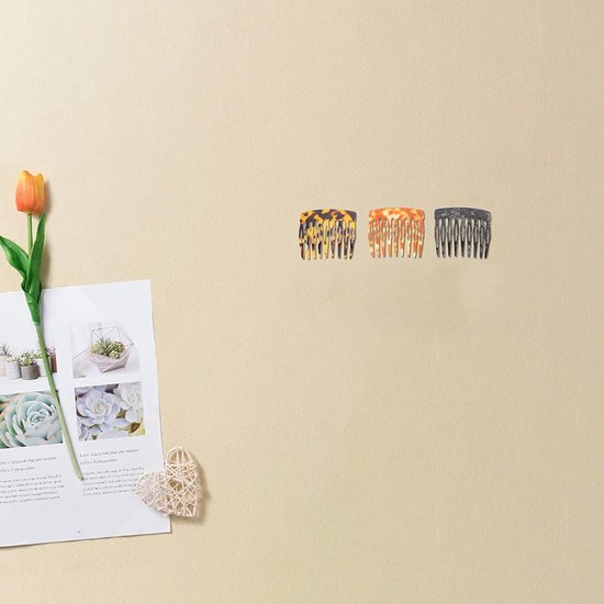 6 Stuks Delige Compacte Luipaardprint Haarkam Draagbare Zijkam voor Vrouwen Meisjes Retro Stylingtool met Dierlijke Patronen voor Dagelijks Gebruik School Kantoor — afbeelding 3