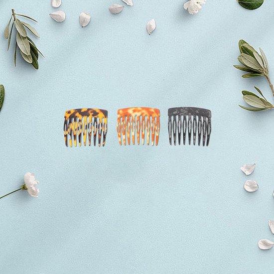 6 Stuks Delige Compacte Luipaardprint Haarkam Draagbare Zijkam voor Vrouwen Meisjes Retro Stylingtool met Dierlijke Patronen voor Dagelijks Gebruik School Kantoor — afbeelding 2