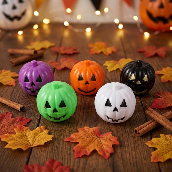 20 Stuks Mini Pompoen Candy Containers met Halloween Trick Treat Doosjes Plastic Pompoenvormige Snoepdozen voor Feestdecoratie Opbergdoosjes Mix van Kleuren Willekeurige Kleur — afbeelding 3