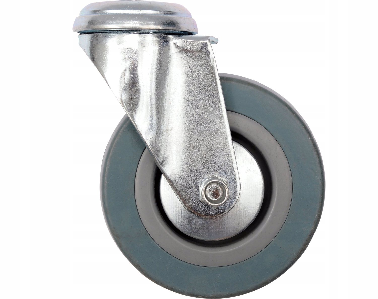 Vorel Zwenkwiel 125mm Grijs Rubber met Montagegat - 50kg