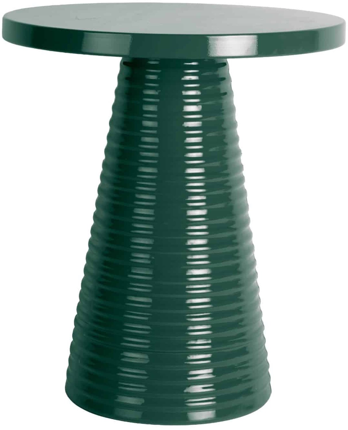 Leitmotiv Bijzettafel Catania Ribbed - Diepgroen - 40x40x46cm - Scandinavisch