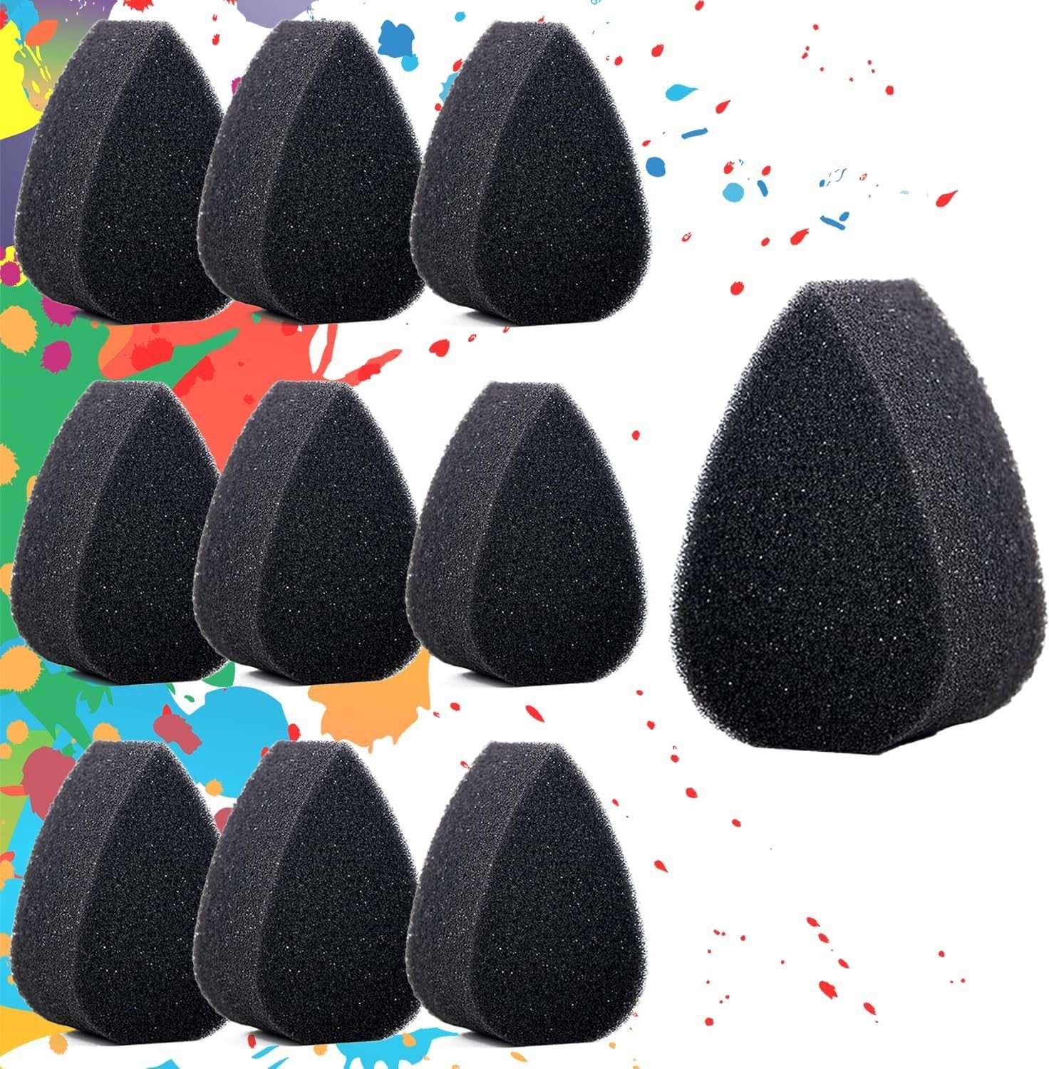 10 stuks hoge dichtheid gezichtsverfsponzen - make-upsponzen voor professioneel gebruik, ideaal voor Halloween, festivals en creatieve kunstprojecten