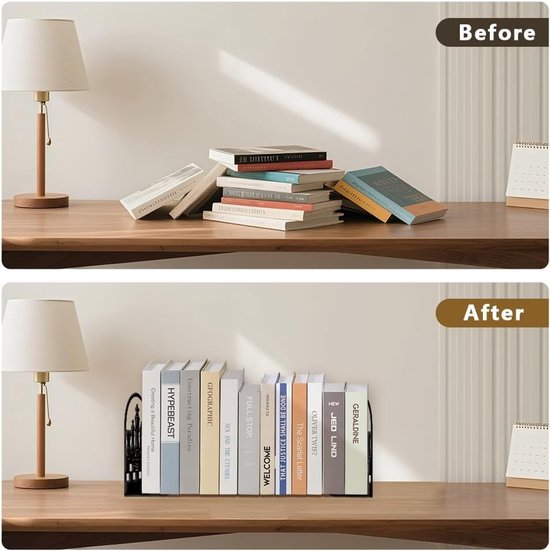 Decoratieve Boeksteunen met Schaakmotief - Set van 2 - Stevige en Antislip Boekenhouders voor Thuis, Kantoor en Bibliotheek - Geschikt voor Grote en Zware Boeken — afbeelding 3
