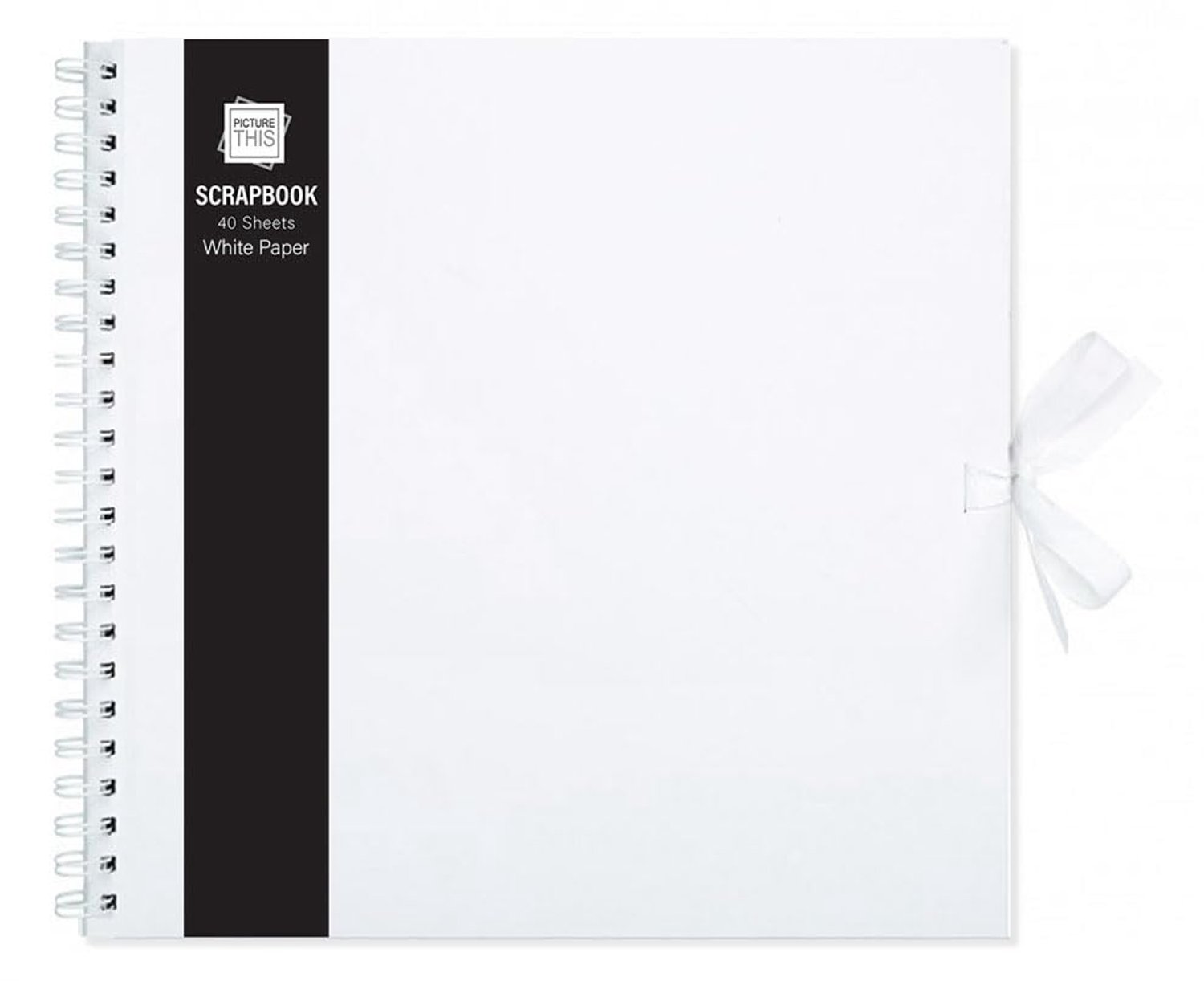 Sixstore Kraft Klein/Middel/Groot Vierkant Plakboek - Kwaliteit Kraft Papier Plakboek met Lint (Wit, Groot 30 cm x 30 - ShopVlot