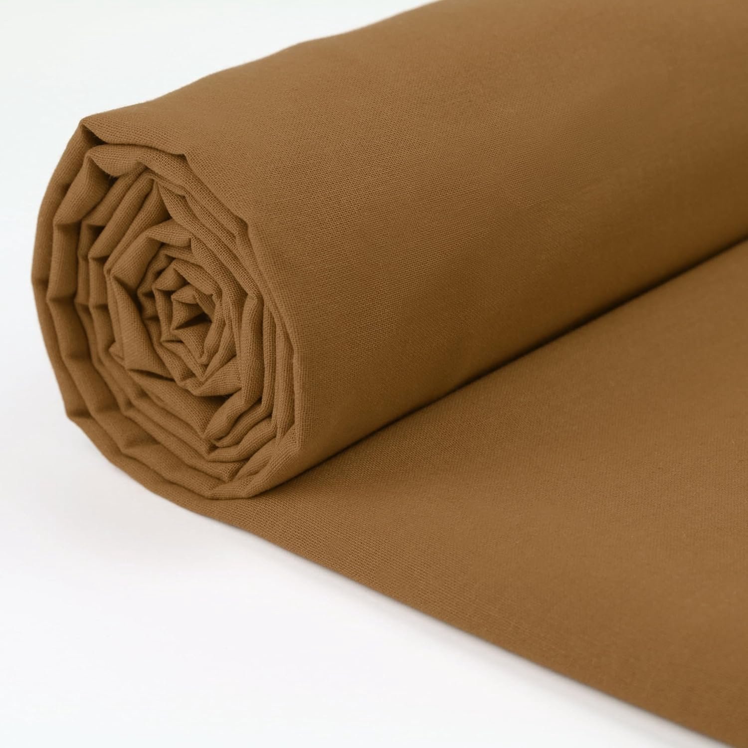 A-Express 100% katoenen stof - 150 cm breed 60 inch - Effen katoenen stof per meter - Ideaal voor quilten, naaien, kleermakerij, gordijnvoeringen, tassen, beddengoed, kussenslips - Donkerbeige 5 meter