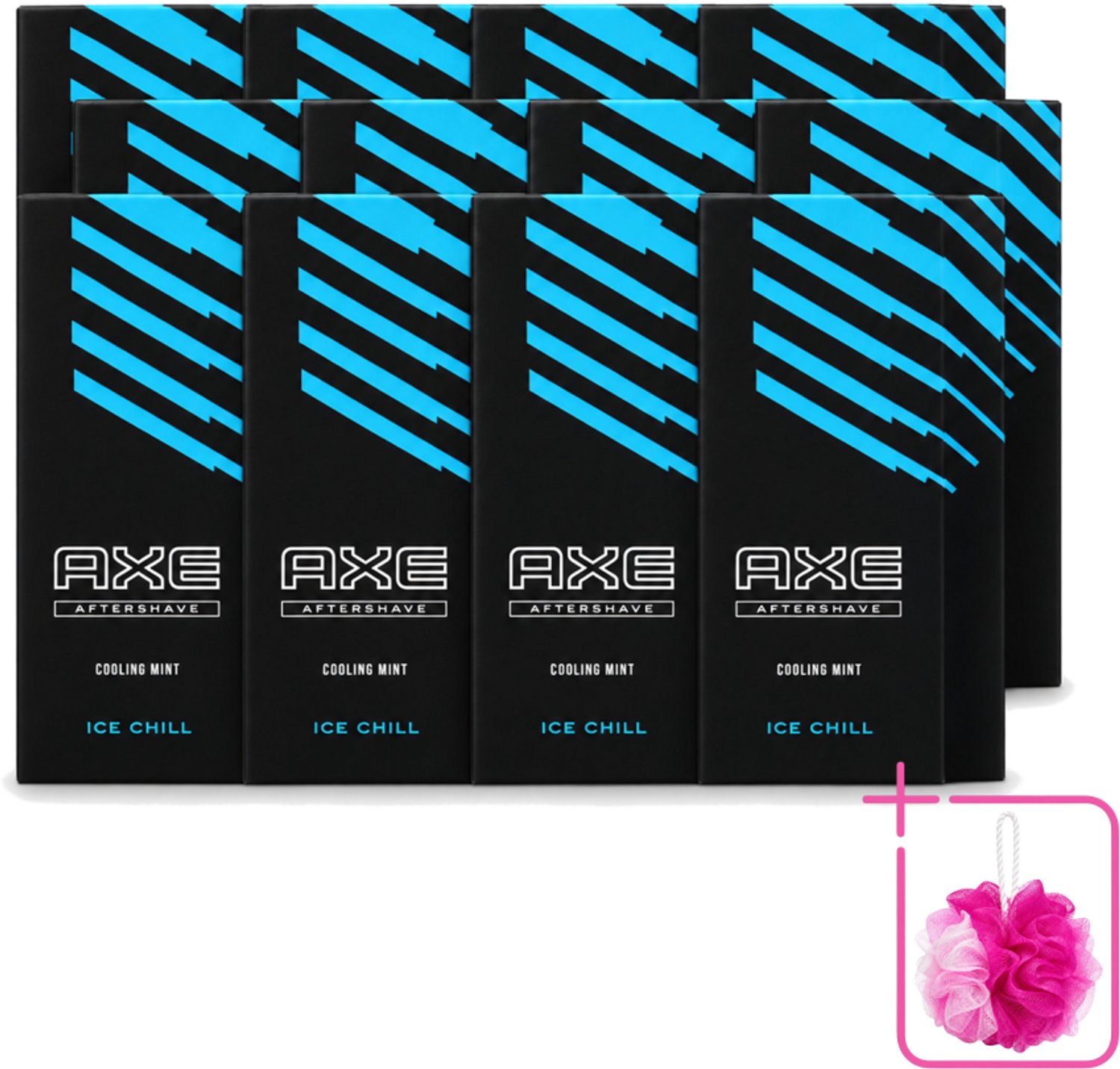 12 x Axe – Aftershave – Ice Chill – Cooling Mint – 100 ml - Bulkverpakking - Aftershave - Verkoeling