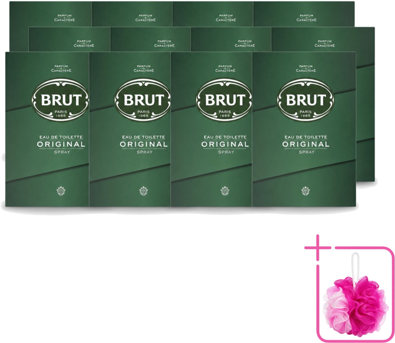 12 x Brut – Eau de Toilette – Original – 100 ml - Bulkverpakking - Brut Original - Douchemop - Eau de Toilette