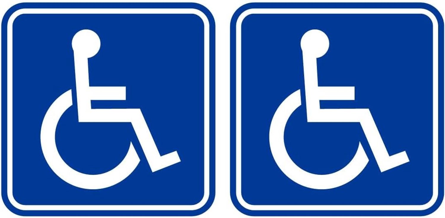 Pack of 2 Vinyl Stickers Die Cut Disabled Signs Ideal for Car Doors Truck Bathroom Warning Waterproof No Shrink - ShopVlot