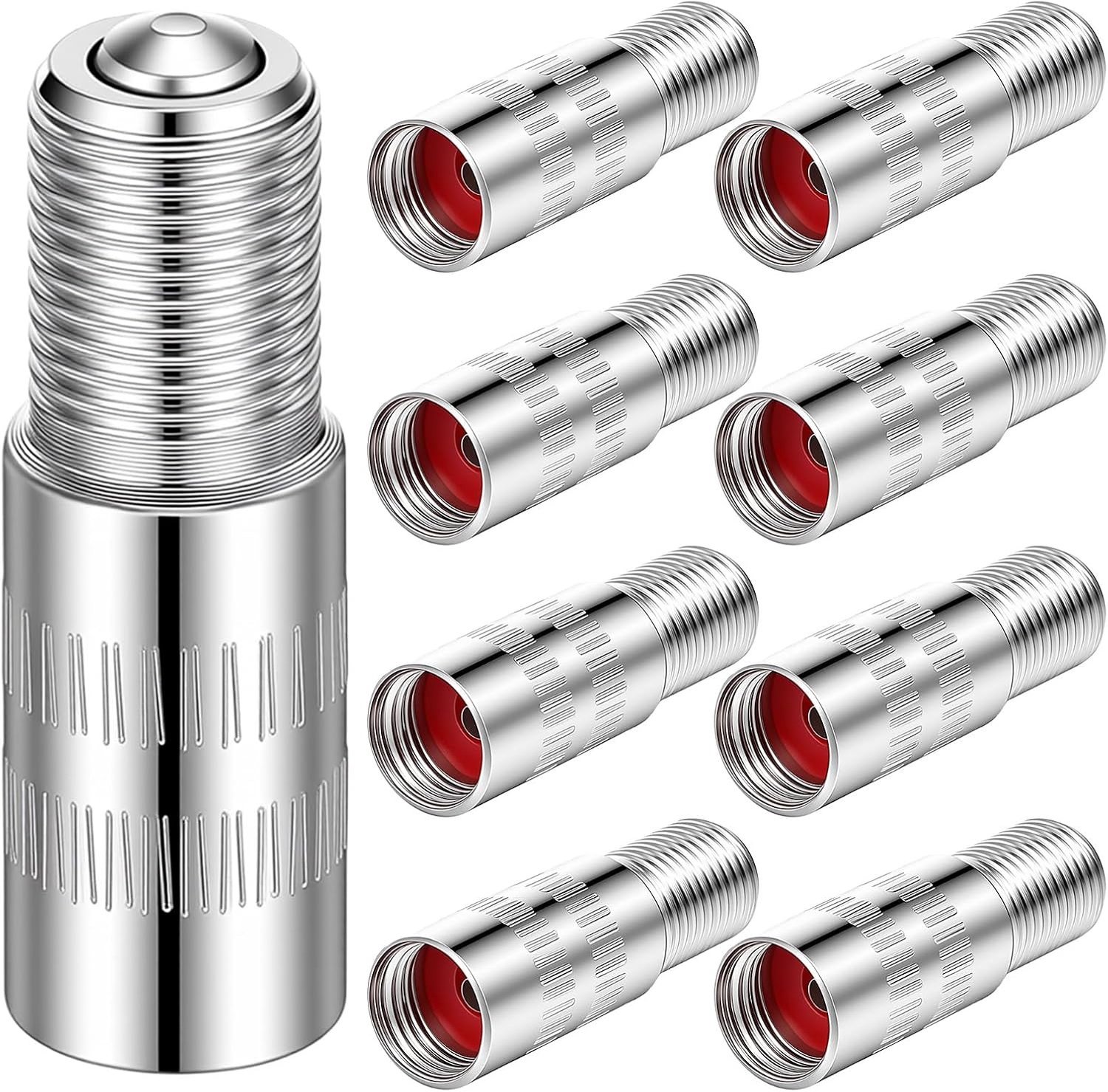 Set van 8 Messing Ventielverlengingen voor Autobanden - Verlenging, Ventielaccessoires, Bandenonderhoud