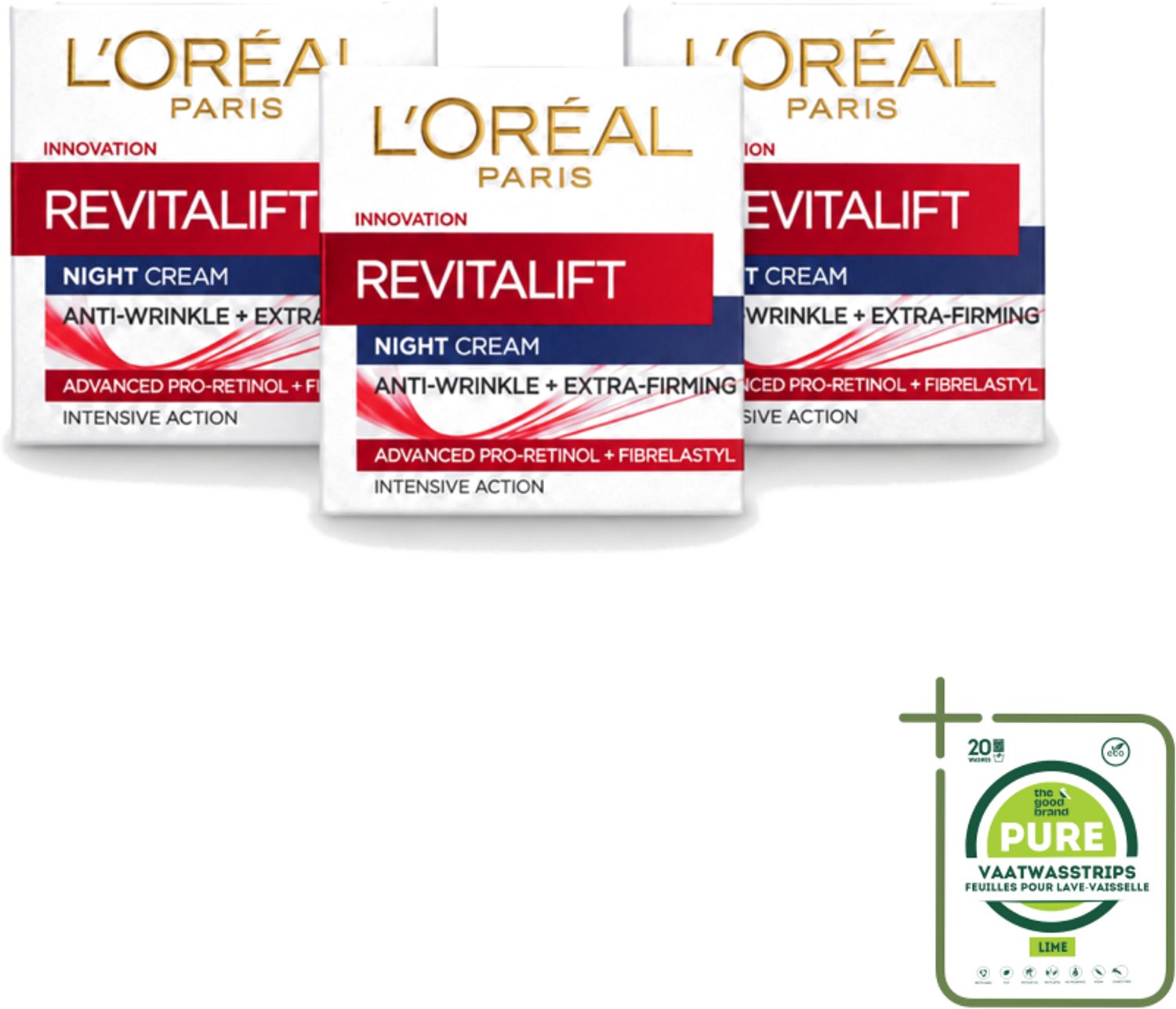 3 x L'Oréal Revitalift - Nachtcrème - Anti-Rimpel - Hydraterend en Verstevigend - 50 ml - Grootverpakking - Anti-rimpel Crème - Nachtcrème Anti-aging - Huidversteviging - Hydraterende Crème - Anti-veroudering Crème