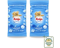2 x Robijn – Droogtrommeldoekjes – Morgenfris - 20 Doekjes - Wasstrips - Droogtrommeldoekjes - Wasgoed Drogen - Frisheid Droger - Wasgoed Verzorgen - Kleding Beschermen