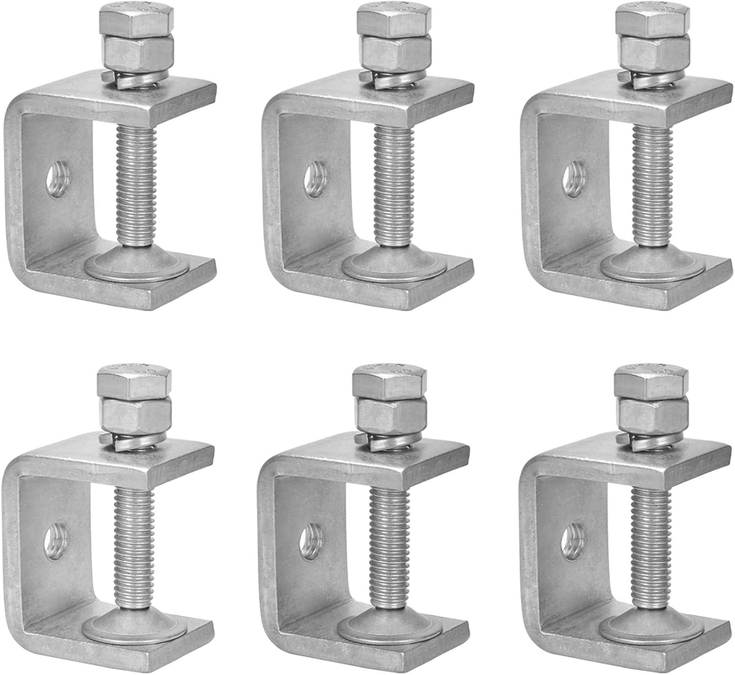 6 Pcs C Clamp, 304 Stainless Steel C Swings Jaw Openings 30mm Fixing Pliers Adjustable Clamping Range is 0-25mm Heavy - ShopVlot