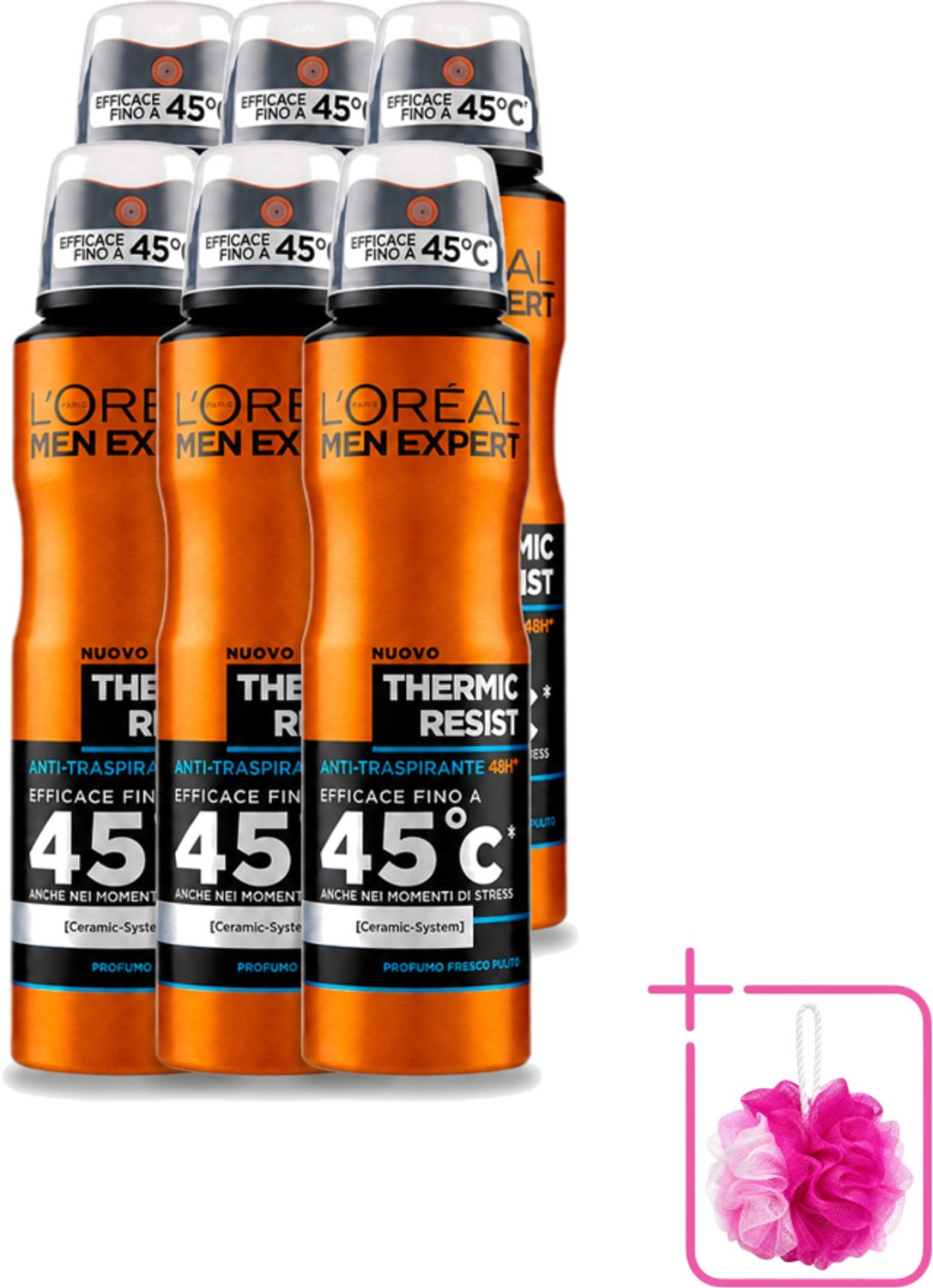 6 x L'Oréal Men Expert Deo Spray - Deodorant - Thermic Resist - 150 ml - Bulkverpakking - Deodorant spray - Thermic resist