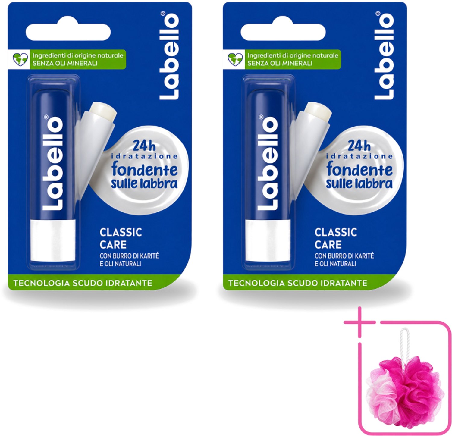 2 x Labello - Classic Care - Lippenbalsem - Voedend & Beschermend - 5.5 ml - Bulkverpakking - Lippenbalsem - Douchemop - Lippenverzorging