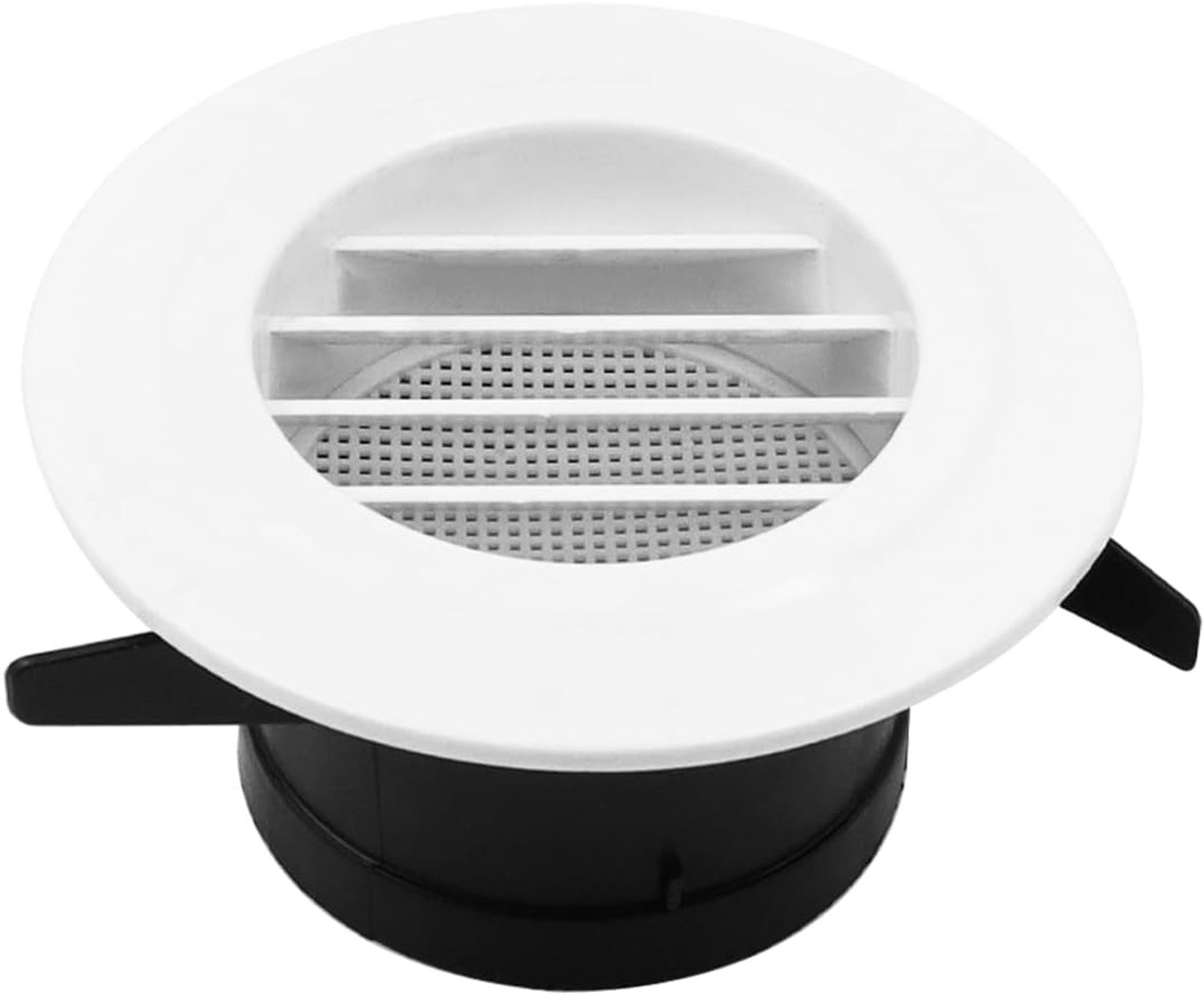 100 mm witte cirkel ronde ontluchter ventilatiekanaal afdekrooster, 4 inch aluminium ronde afzuigventilator afdekrooster rooster Louvre