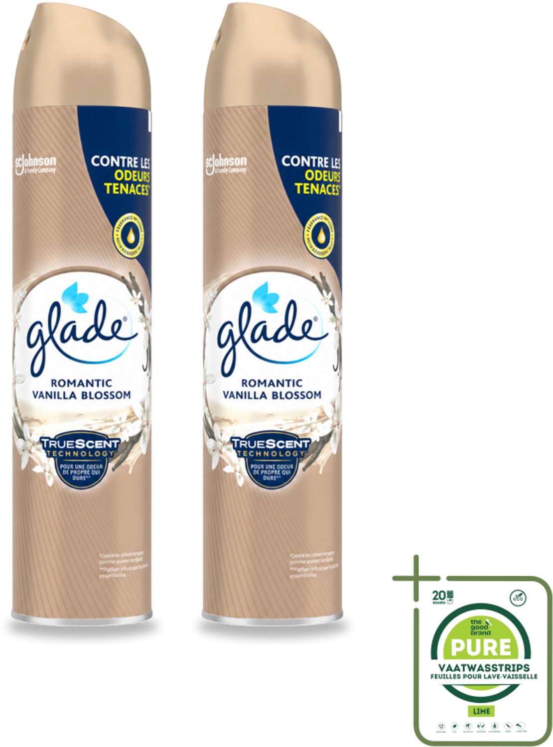 2 x Glade – Luchtverfrisser Spray – Romantic Vanilla Blossom – 300 ml - Grootverpakking - Vaatwasstrips - Luchtverfrisser - Geur Spray - Vanille Geur - Orchidee Geur - Sandelhout Geur