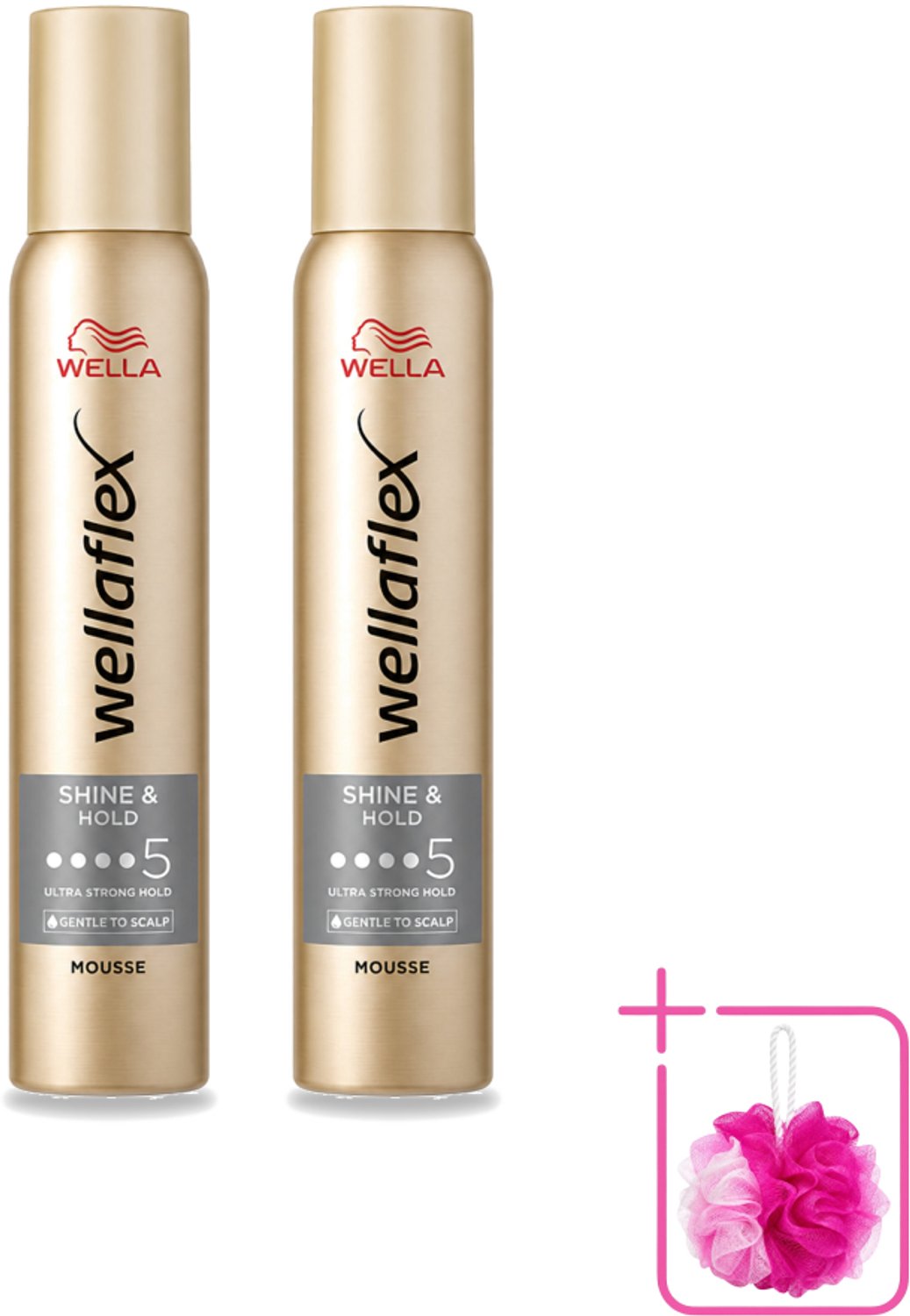2 x Wella – Flex Shine & Hold – Haarmousse – 200 ml - Bulkverpakking - Glans - Douchemop - Houdbaarheid