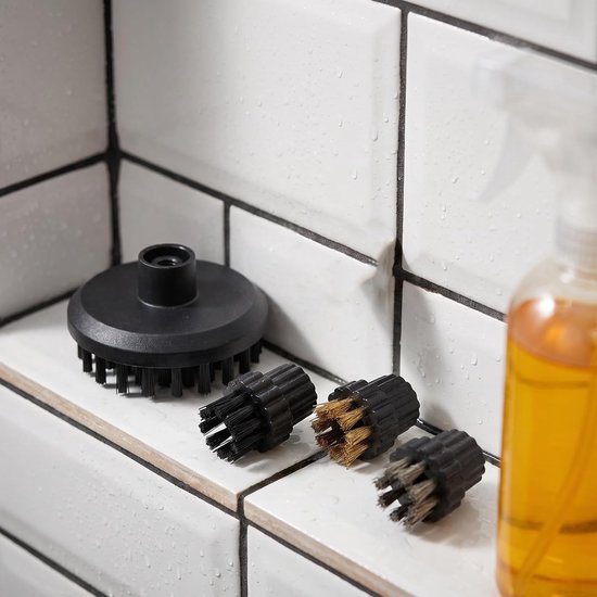 5 Stuks Delige Set Stoomreiniger Ronde Borstels Vervangbare Nylon Borstelkoppen voor Precieze Reiniging van Voegen Kieren Moeilijk Bereikbare Plekken Compatibel met Stoomreinigers — afbeelding 4