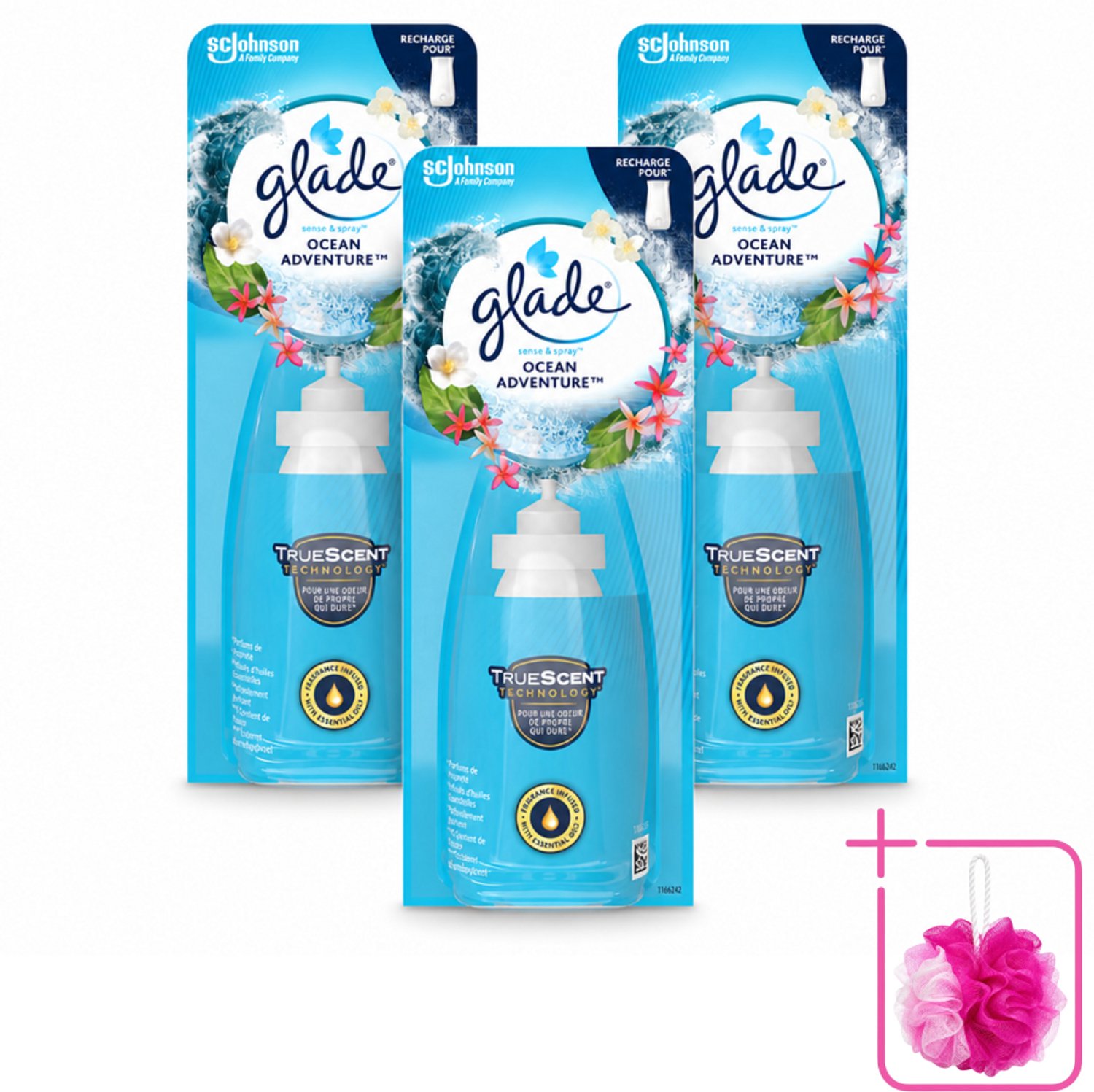 3 x Glade - Sense & Spray - Ocean Adventure - 18 ml - Bulkverpakking - Zeegeur - Citroengeur