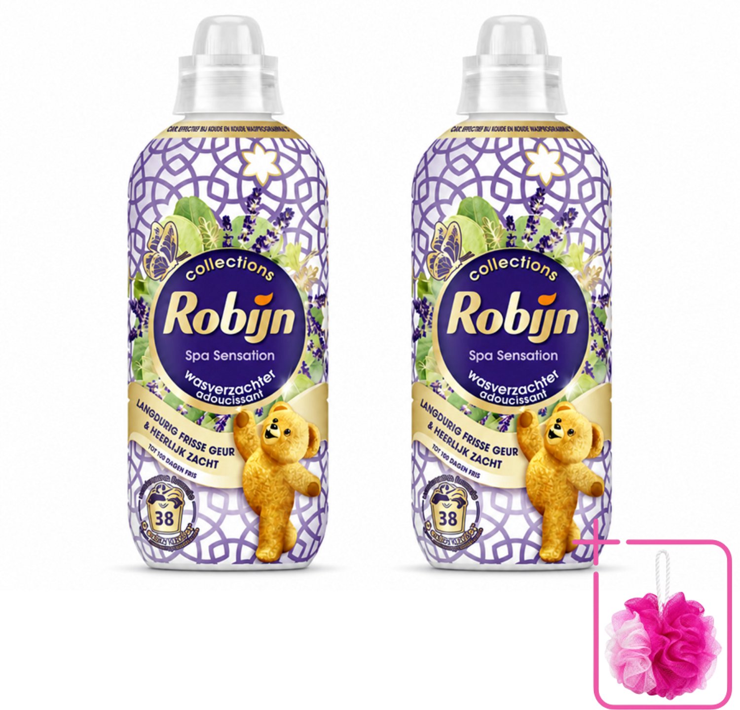 2 x Robijn – Wasverzachter – Intense Spa Sensation – 765 ml - Bulkverpakking - Wasverzachter - Douchemop - Eucalyptus