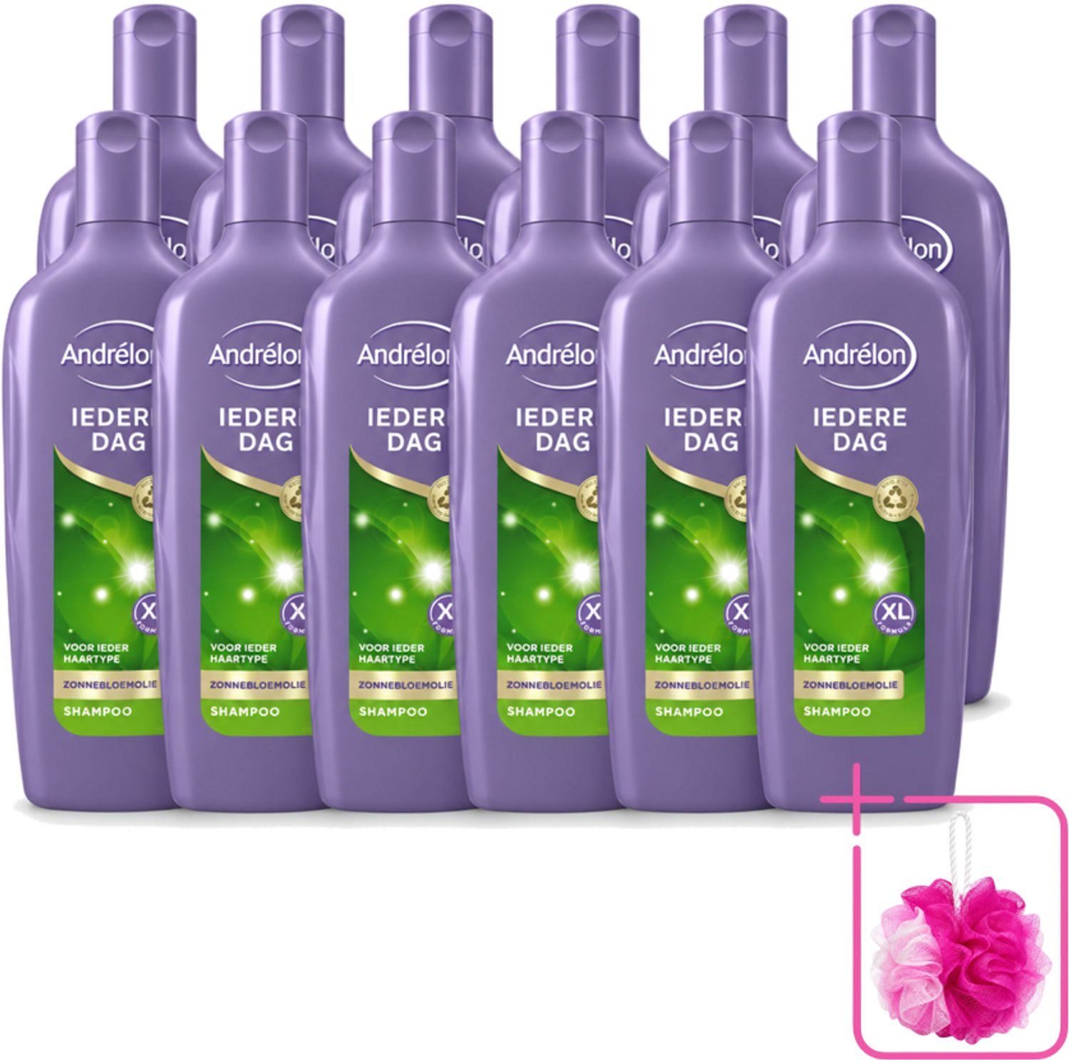 12 x Andrélon - Iedere Dag - Shampoo - 450 ml - Bulkverpakking - Shampoo dagelijks - Douchemop - Fris haar