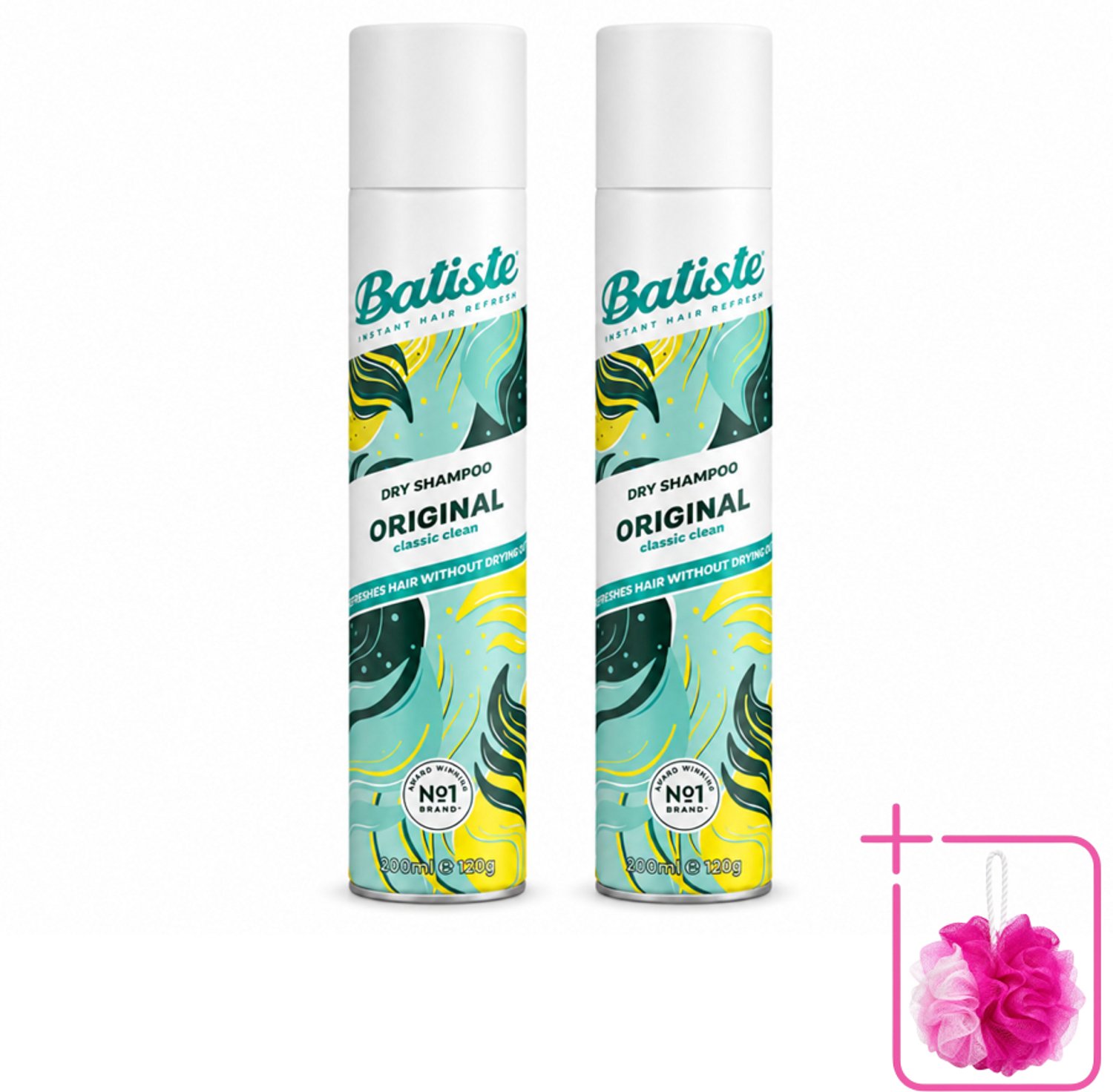 2 x Batiste - Original - Droogshampoo - Klassieke Frisse Geur - Geeft Volume en Textuur - 200ml - Bulkverpakking - Droogshampoo - Douchemop - Haarfris