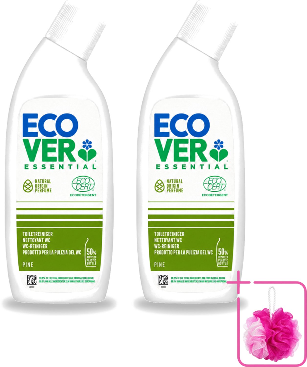2 x Ecover - Toiletreiniger Essential - Dennenfris - 750 ml - Bulkverpakking - Toiletreiniger - Douchemop - Natuurlijke reiniging