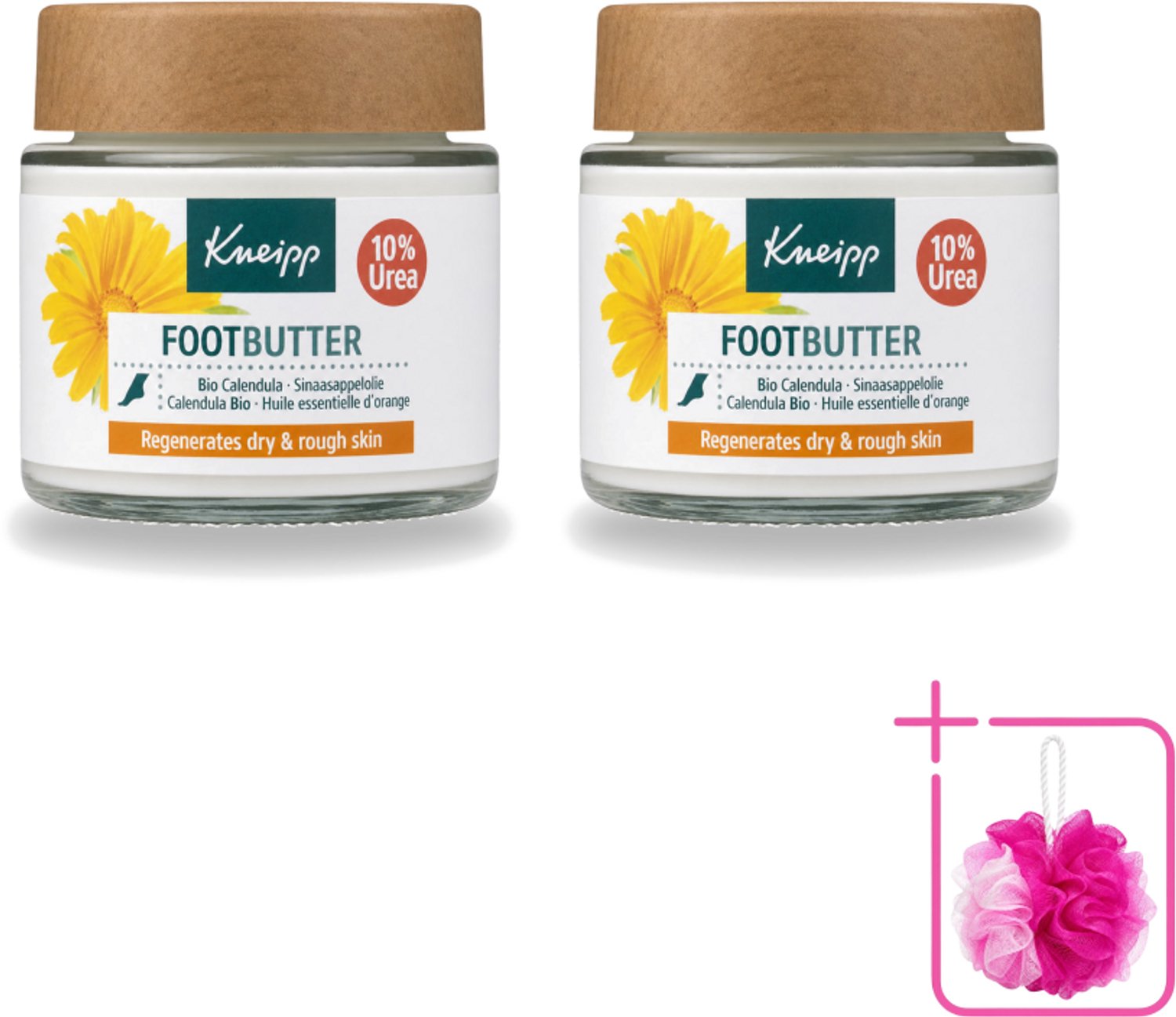 2 x Kneipp - Voetbutter - Calendula - Met citrusgeur - 100 ml - Bulkverpakking - Voetverzorging - Douchemop - Voeten droog