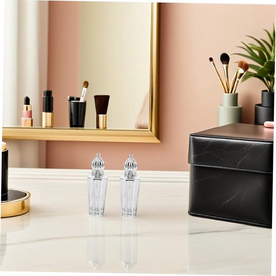 6 Stuks Aromatherapie Rollerflesjes met Zilver Electroplated Dop Refillbare Glasflesjes met Arabisch Gegraveerd Ontwerp voor Essentiële Oliën Parfum Compact Draagbaar — afbeelding 2