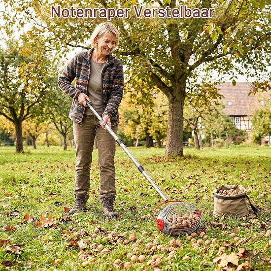 Notenraper - Fruitverzamelaar Plukker - Noten Verzamelaar - Eikelraper - Golfbalverzamelaar - Uitschuifbare Handgreep - Notenverzamelaar - Noten Verzamelaar - Tuingereedschap - Tuingereedschap - rood — afbeelding 3