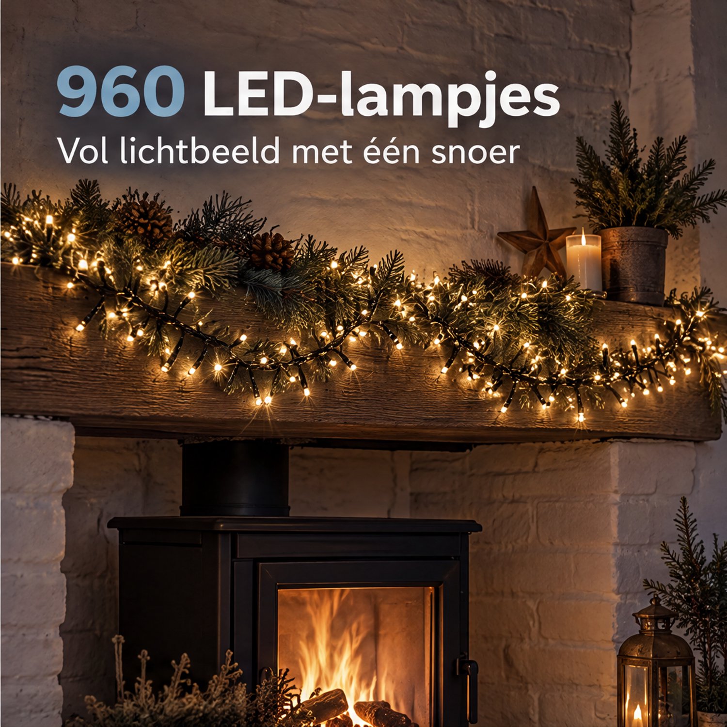 Cheqo® Kerstverlichting Twinkle 960 LED - 15 Meter - Warm Wit - Kerstboomverlichting - Kerstlampjes - Lichtsnoer - Feestverlichting - voor Binnen en Buiten - Sfeerverlichting met Timer - Lichtslinger - Fairy Lights - Kerstdecoratie – foto 4