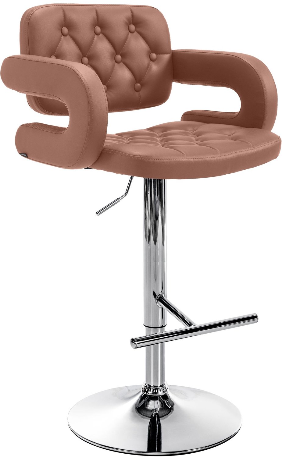 Luxe Comfort Barkruk - Verstelbaar cognac chroom