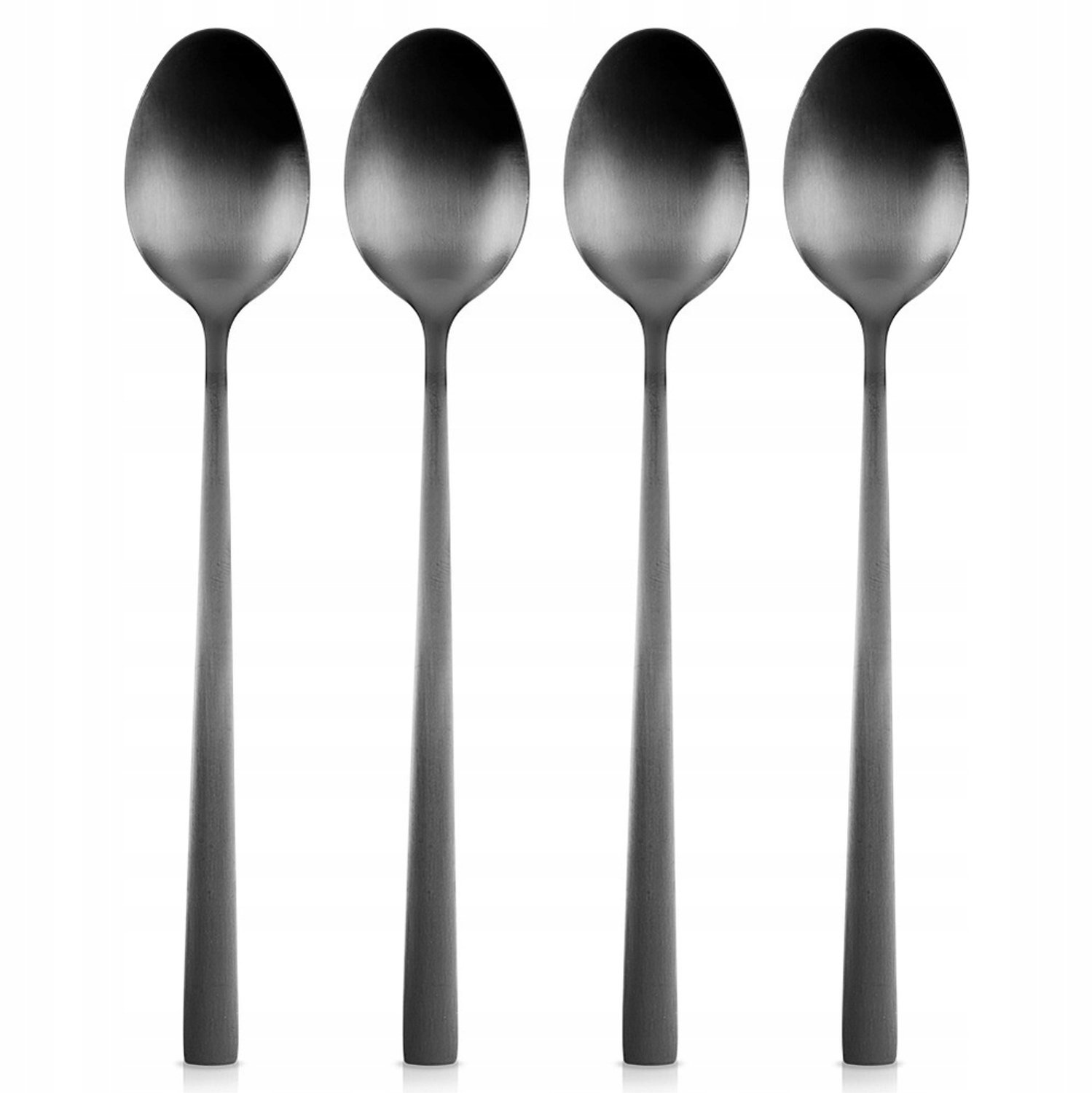 Zwarte Cocktaillepels 18cm RVS - Set van 4