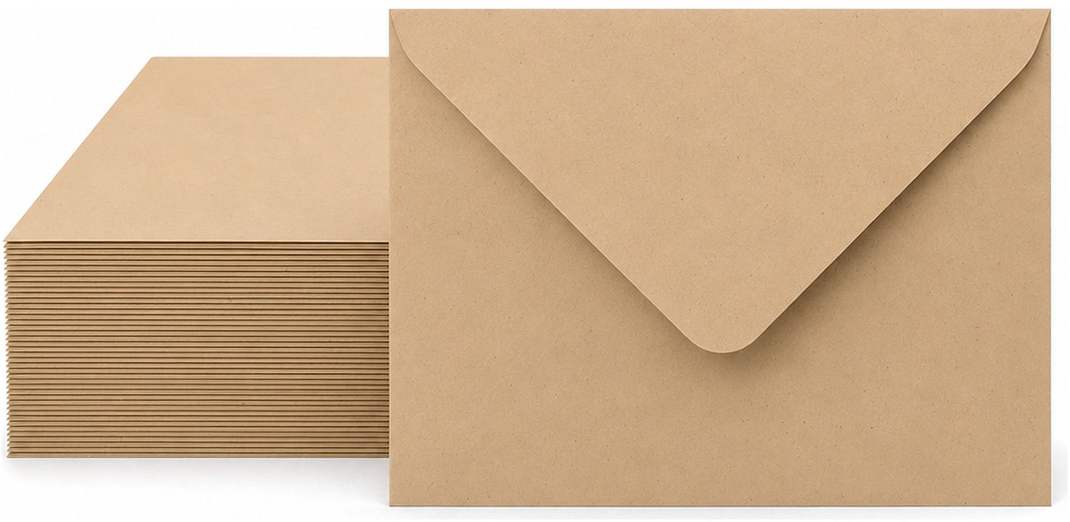 Enveloppen Kraftbruin 11x15.6 cm - 100 stuks - 120 gram - Kraft Enveloppen A6 - Wenskaart Envelop