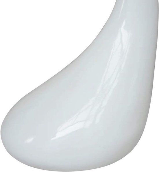 Bijzettafel met ronde glasplaat, tafelblad, bloemenkruk, nachtkastje, salontafel, woonkamer, nachtstand, hoogglans wit — afbeelding 3