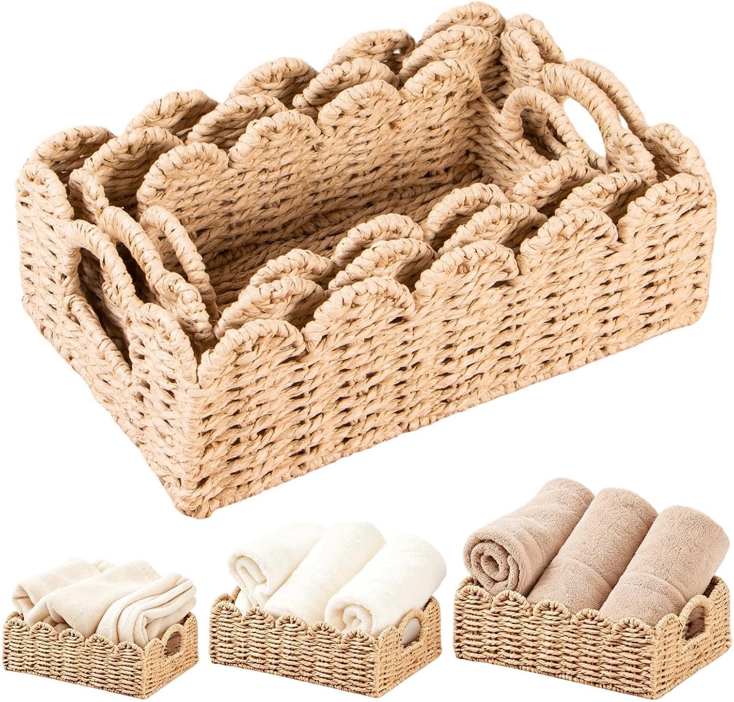 Achterkant van toiletmand 3 stuk decoratieve geweven organizer