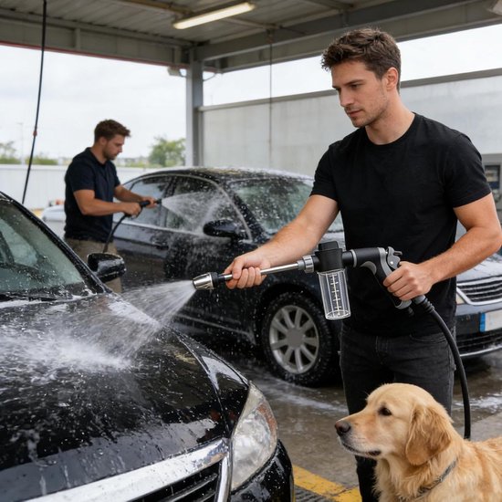 Reinigingsstaafje Met Watersproeistraal - Hogedrukreinigermondstuk 41 Cm, Opzetstuk Voor Schuimfles 400 G | Verstelbaar Waterdrukcontrolesysteem Efficiënte Reinigingsprestaties Tuin Patio Dek He — afbeelding 4