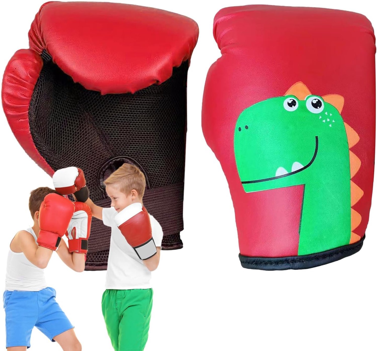 Bokshandschoenen voor kinderen: ademend PU-materiaal, design bokshandschoenen voor jongens, meisjes, kunst