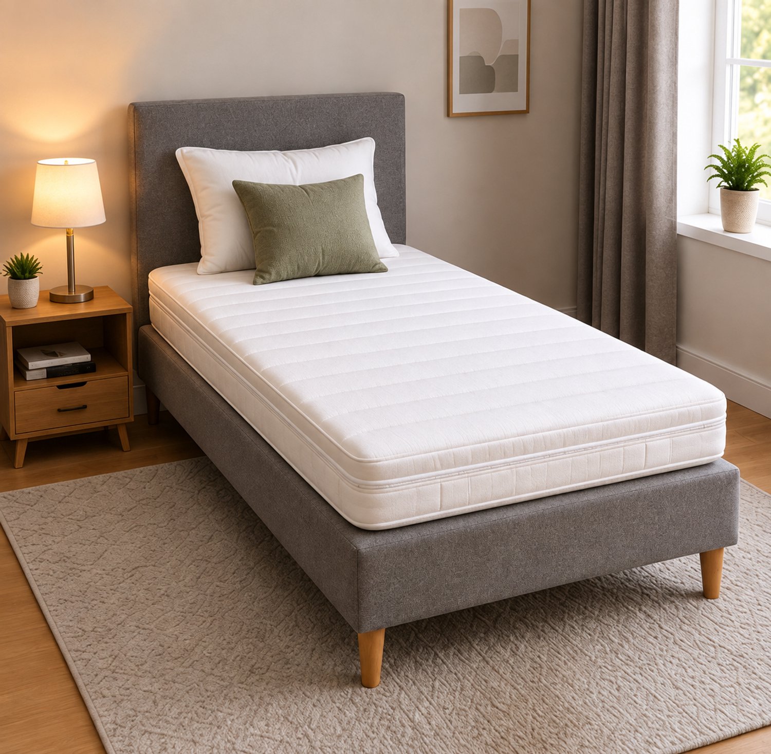 FITBERTH 120x200x14 Matras - Zacht - HR28 - Premium - Orthopedisch Verantwoord - Ventilerend - Ergonomische Ondersteuning - Afritsbaar - Wasbaar wit