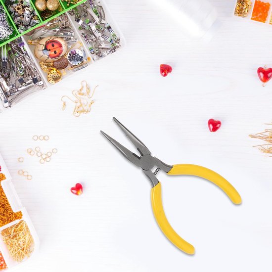 Tangen met Getande Kaken Hoogwaardig Koolstofstaal Gele Handgreep voor Nauwkeurig Sieraden Maken Draad Wikkelen Reparatie Veelzijdig Gebruik — afbeelding 5