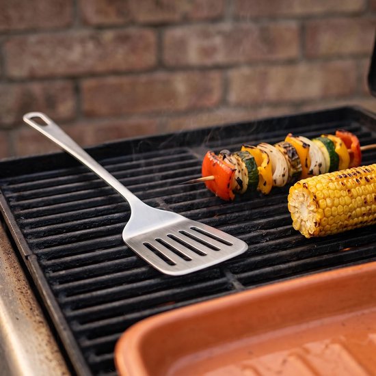 Spatels, antiaanbakpannen, zilveren spatels voor barbecue, hittebestendig, vaatwasmachinebestendig — afbeelding 2